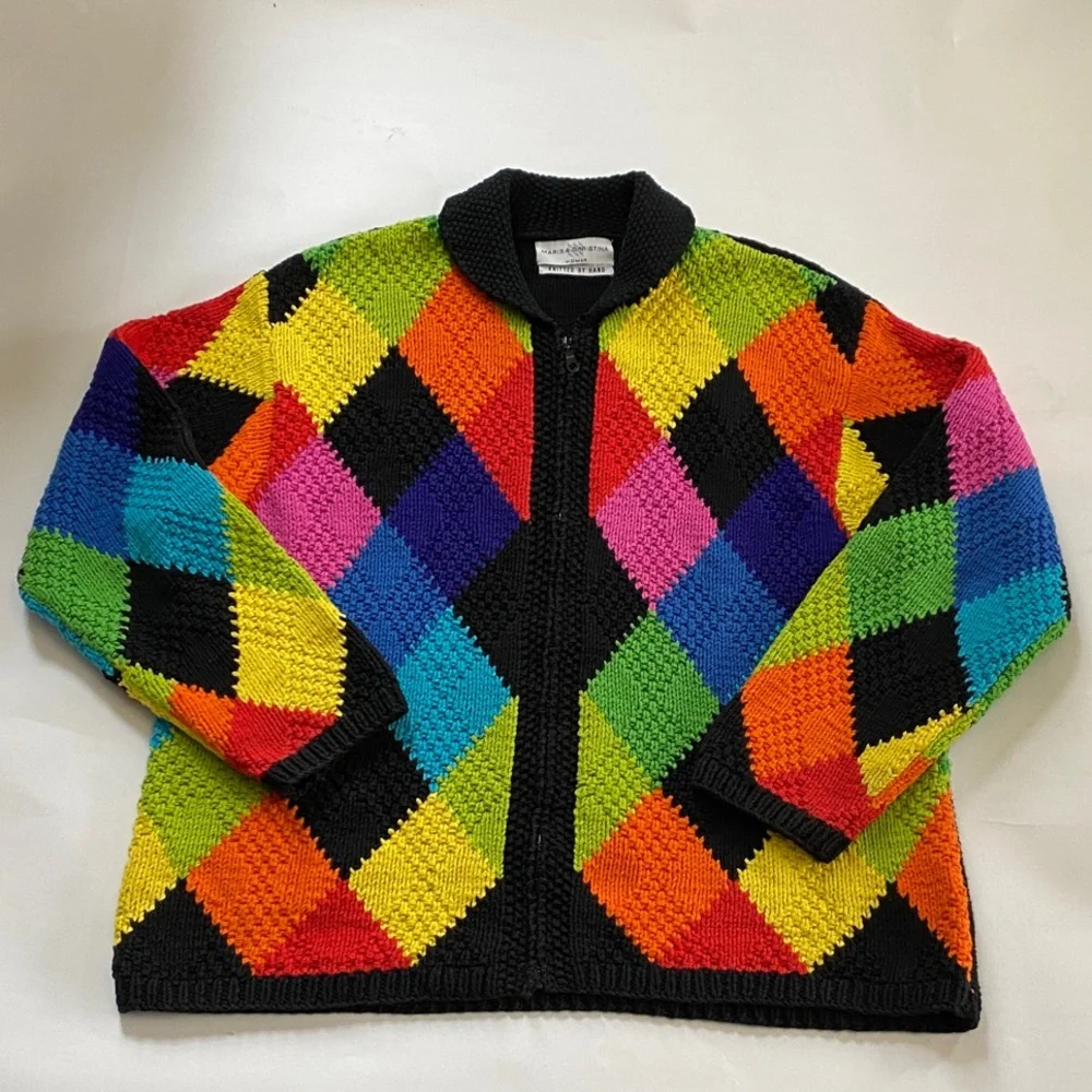 Marisa Christina Multicolor Diamond Cardigan - Picture 2 of 10